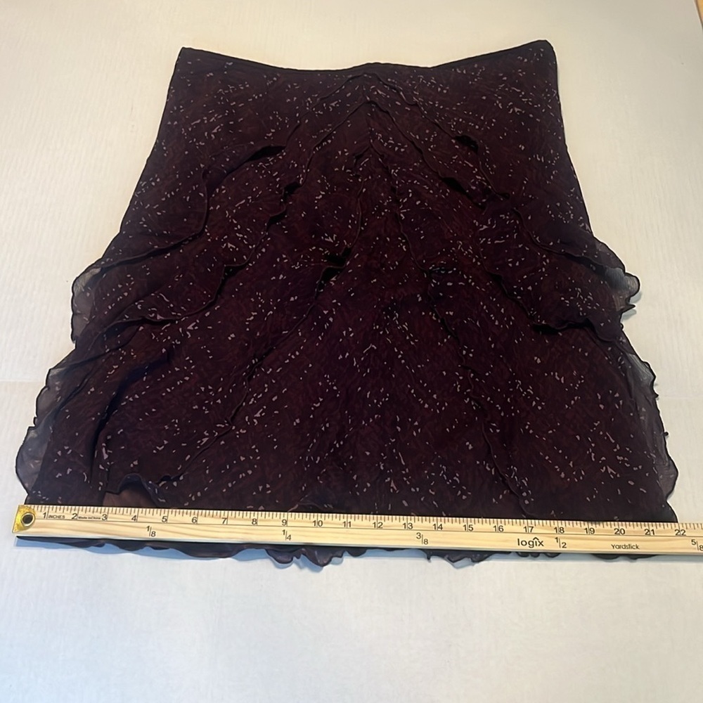 Ann Taylor Silk Purple Ruffle Skirt Size 16 - Picture 9 of 15
